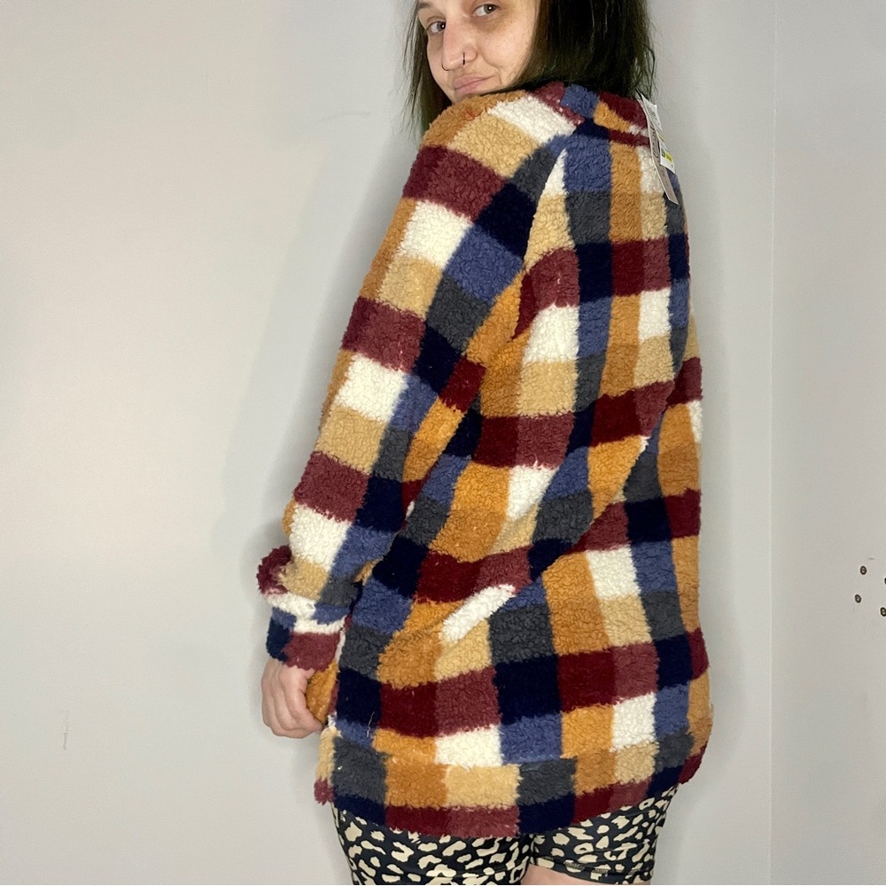 final price NWT Checkered Mustard Navy Burgundy Sweater